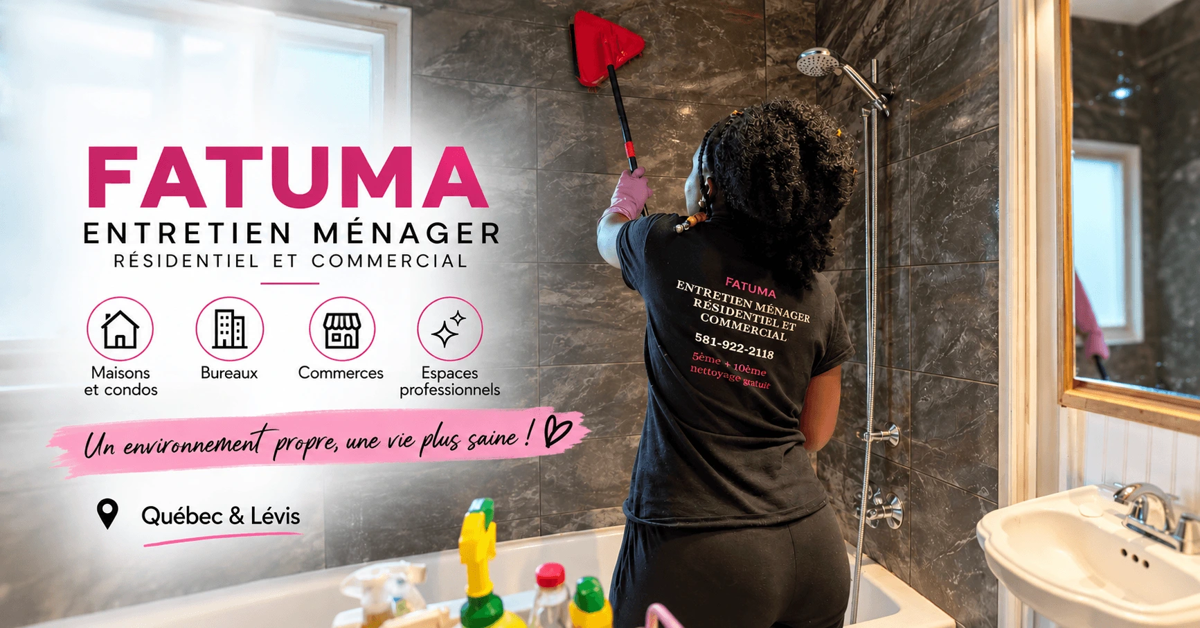Service d'entretien ménager résidentiel et commercial à Québec - Fatuma Entretien